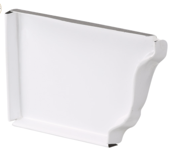 Kaycan 1-Pack 5-in Semi-Gloss White Aluminum Gutter Left End Cap